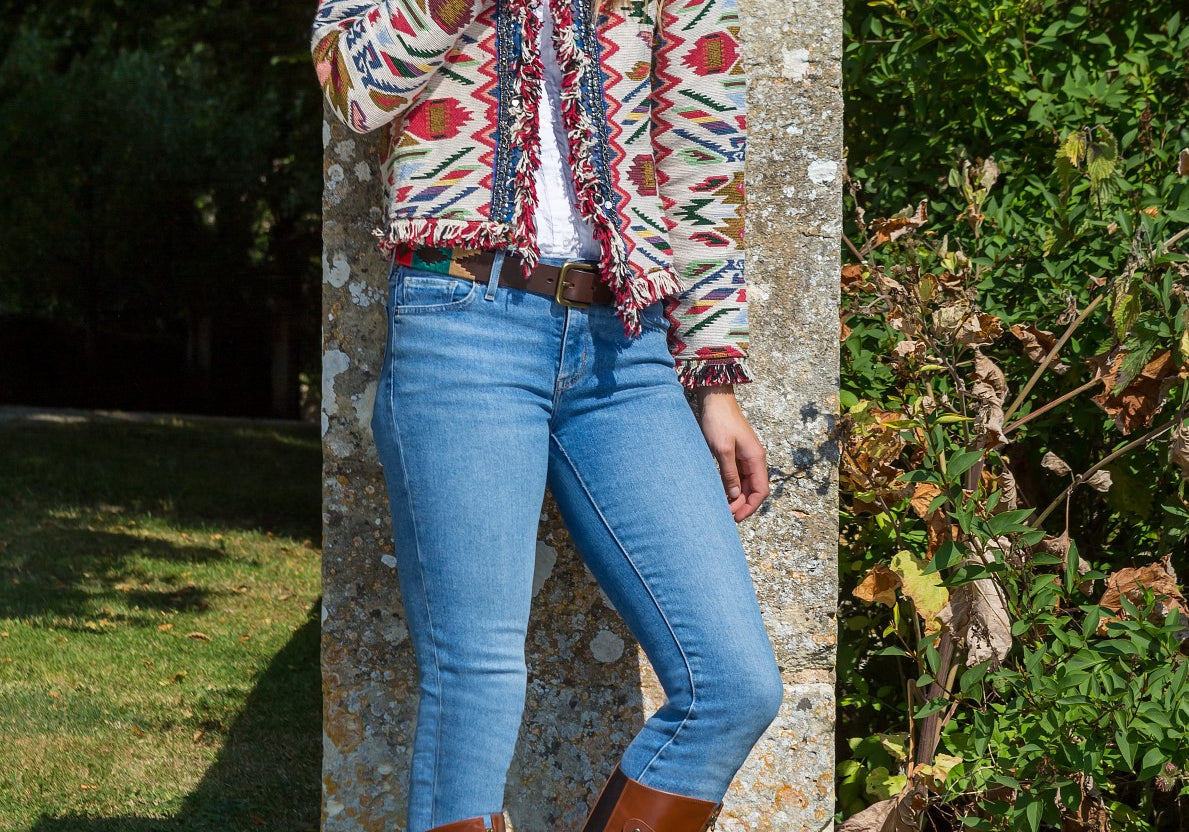 woman with boots and belt