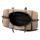 Equipo Holdall Bag - Brown Leather and Sand Canvas