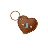 Vida Heart Keyring - Tan Leather