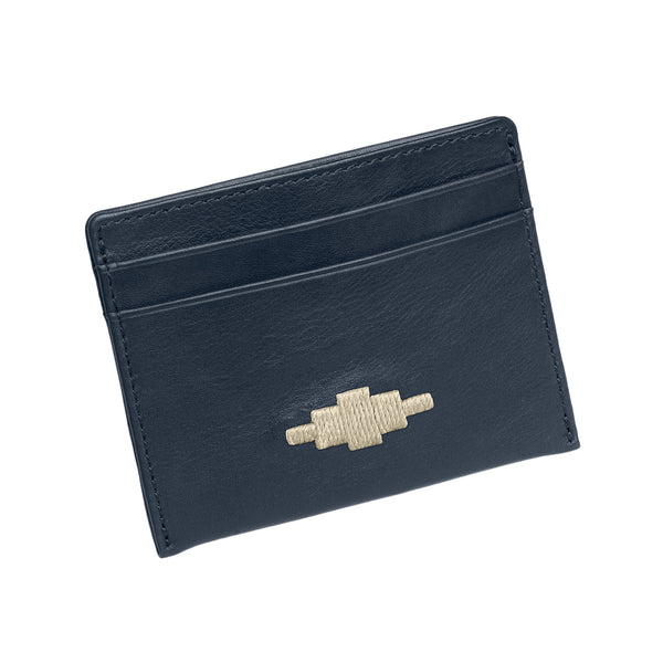 Rombo card slip - navy leather