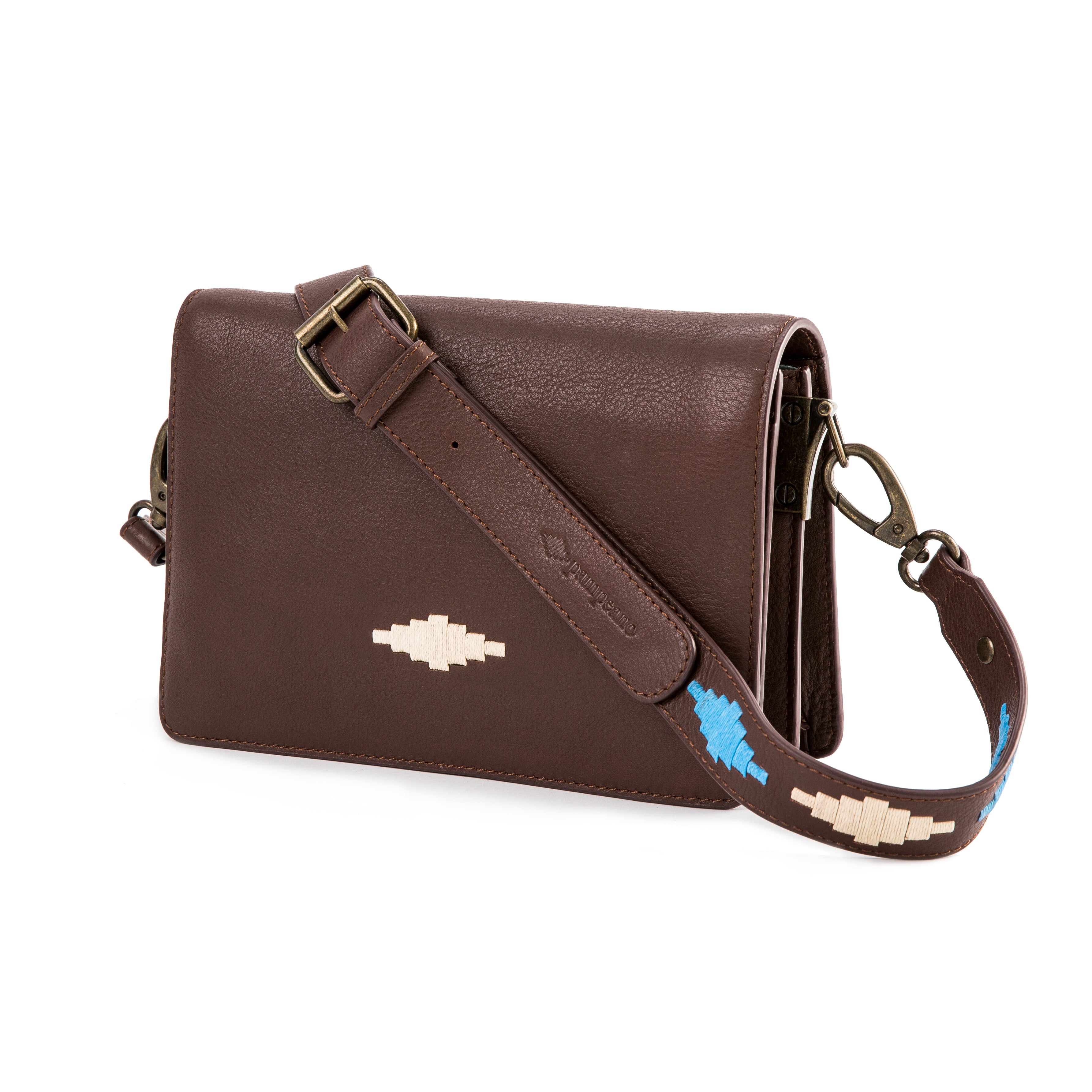'Estilo' Crossbody Bag - Brown Leather - pampeano UK